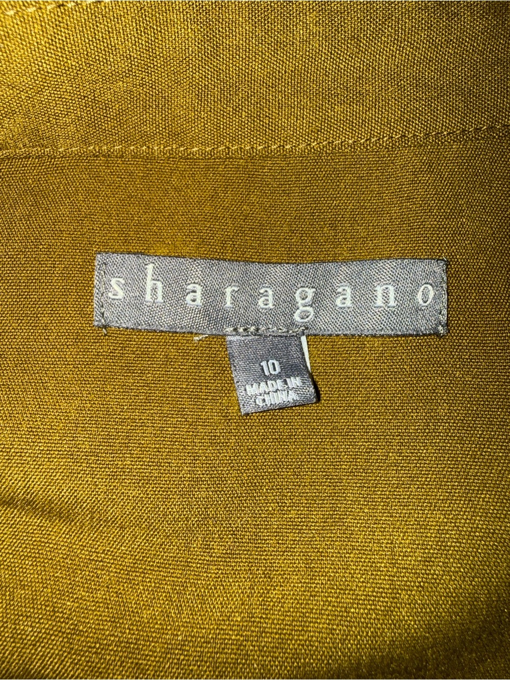 Sharagano Sleeveless Utility Dress in Olive Green with Belt - Picture 3 of 4